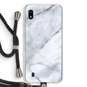 CaseCompany Witte marmer: Samsung Galaxy A10 Transparant Hoesje met koord