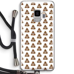 CaseCompany Poop emoji: Samsung Galaxy S9 Transparant Hoesje met koord