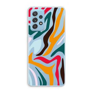 CaseCompany Colored Zebra: Samsung Galaxy A73 Transparant Hoesje