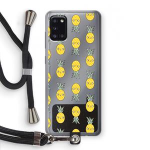 CaseCompany Ananas: Samsung Galaxy A31 Transparant Hoesje met koord