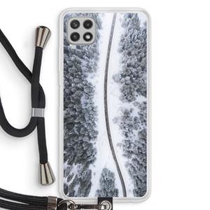 CaseCompany Snøfall: Samsung Galaxy A22 4G Transparant Hoesje met koord