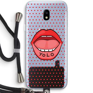 CaseCompany Yolo Denise: Samsung Galaxy J3 (2017) Transparant Hoesje met koord