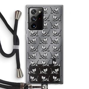 CaseCompany Zwarte poes: Samsung Galaxy Note 20 Ultra / Note 20 Ultra 5G Transparant Hoesje met koord