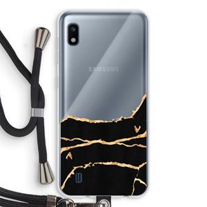 CaseCompany Gouden marmer: Samsung Galaxy A10 Transparant Hoesje met koord