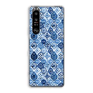 CaseCompany Blauw motief: Sony Xperia 1 III Transparant Hoesje