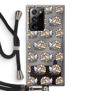 CaseCompany Slapende poes: Samsung Galaxy Note 20 Ultra / Note 20 Ultra 5G Transparant Hoesje met koord