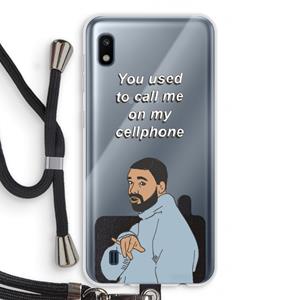 CaseCompany Hotline bling: Samsung Galaxy A10 Transparant Hoesje met koord