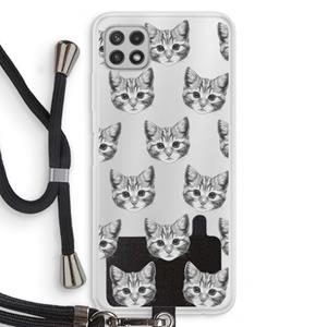 CaseCompany Kitten: Samsung Galaxy A22 4G Transparant Hoesje met koord