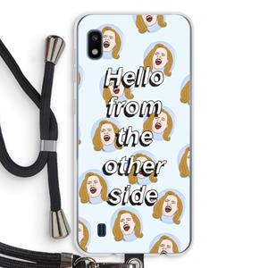 CaseCompany Hello: Samsung Galaxy A10 Transparant Hoesje met koord