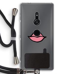 CaseCompany Kusje: Sony Xperia XZ2 Transparant Hoesje met koord
