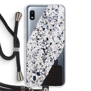 CaseCompany Gespikkelde marmer: Samsung Galaxy A10 Transparant Hoesje met koord