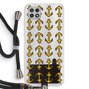 CaseCompany Musketon Anchor: Samsung Galaxy A22 4G Transparant Hoesje met koord