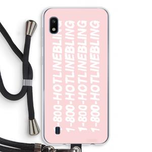 CaseCompany Hotline bling pink: Samsung Galaxy A10 Transparant Hoesje met koord