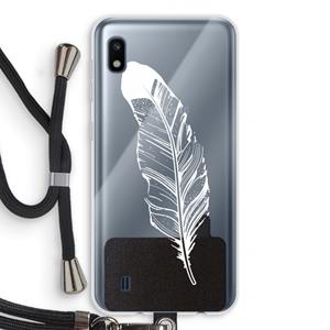 CaseCompany Pluim: Samsung Galaxy A10 Transparant Hoesje met koord