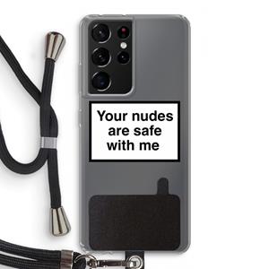 CaseCompany Safe with me: Samsung Galaxy S21 Ultra Transparant Hoesje met koord