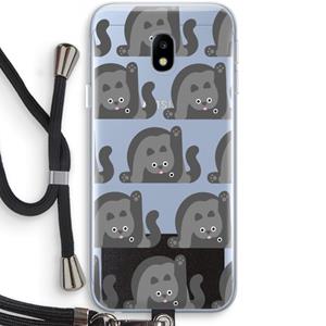 CaseCompany Cats: Samsung Galaxy J3 (2017) Transparant Hoesje met koord