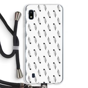 CaseCompany Pluimen: Samsung Galaxy A10 Transparant Hoesje met koord