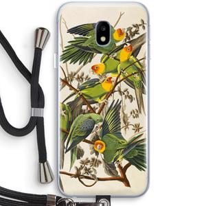 CaseCompany Carolinaparkiet: Samsung Galaxy J3 (2017) Transparant Hoesje met koord