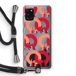 CaseCompany Dogs: Samsung Galaxy A31 Transparant Hoesje met koord