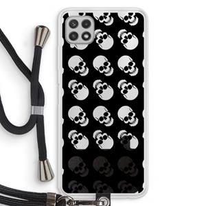 CaseCompany Musketon Skulls: Samsung Galaxy A22 4G Transparant Hoesje met koord