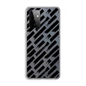 CaseCompany Zwarte vegen: Samsung Galaxy A72 Transparant Hoesje