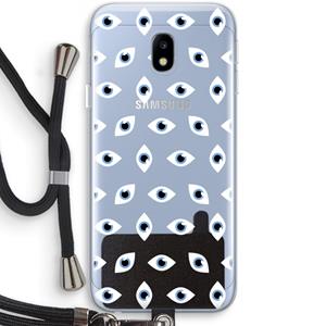CaseCompany Eyes pattern: Samsung Galaxy J3 (2017) Transparant Hoesje met koord