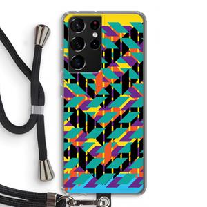CaseCompany Skew Bee 1: Samsung Galaxy S21 Ultra Transparant Hoesje met koord