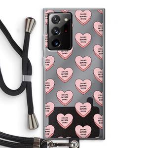CaseCompany Chicks before dicks: Samsung Galaxy Note 20 Ultra / Note 20 Ultra 5G Transparant Hoesje met koord