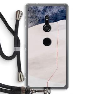 CaseCompany Stone White: Sony Xperia XZ2 Transparant Hoesje met koord
