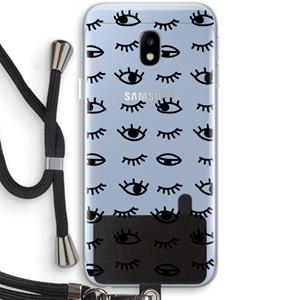 CaseCompany Eye pattern #2: Samsung Galaxy J3 (2017) Transparant Hoesje met koord