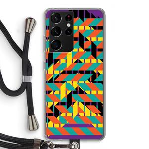 CaseCompany Skew Bee 2: Samsung Galaxy S21 Ultra Transparant Hoesje met koord