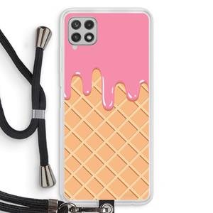 CaseCompany Ice cream: Samsung Galaxy A22 4G Transparant Hoesje met koord
