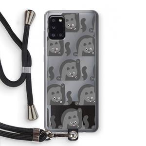 CaseCompany Cats: Samsung Galaxy A31 Transparant Hoesje met koord
