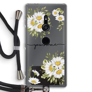 CaseCompany Daisies: Sony Xperia XZ2 Transparant Hoesje met koord