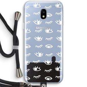 CaseCompany Eye pattern #3: Samsung Galaxy J3 (2017) Transparant Hoesje met koord