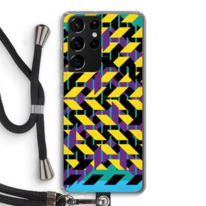 CaseCompany Skew Bee 3: Samsung Galaxy S21 Ultra Transparant Hoesje met koord