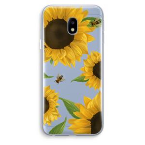 CaseCompany Sunflower and bees: Samsung Galaxy J3 (2017) Transparant Hoesje