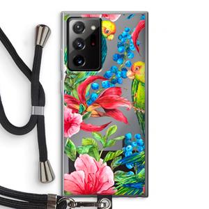 CaseCompany Papegaaien: Samsung Galaxy Note 20 Ultra / Note 20 Ultra 5G Transparant Hoesje met koord
