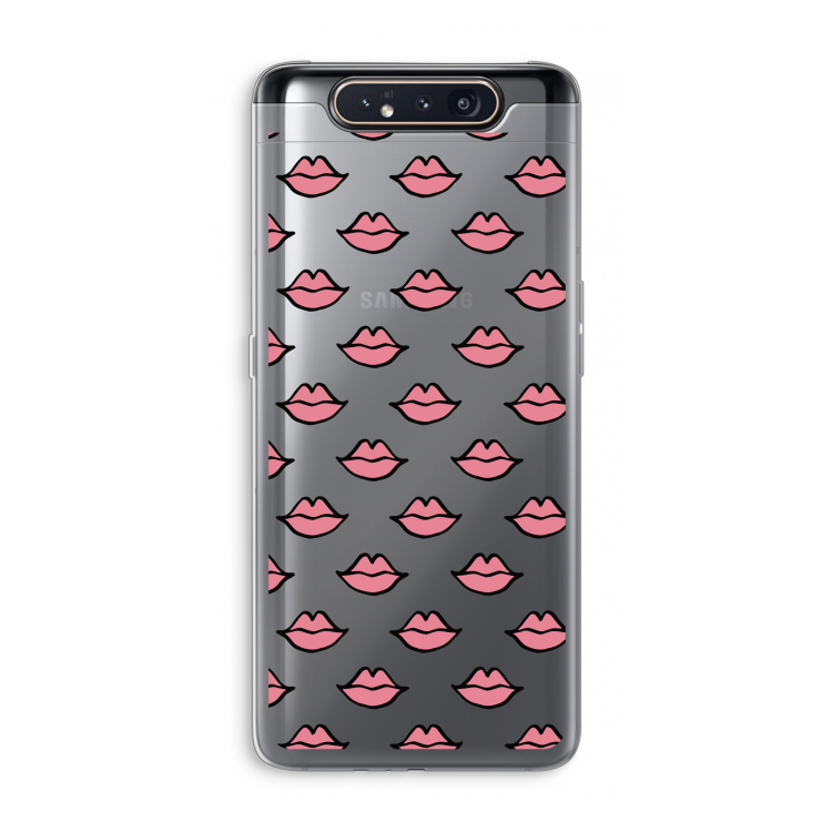 CaseCompany Lipjes: Samsung Galaxy A80 Transparant Hoesje