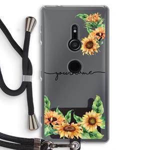 CaseCompany Zonnebloemen: Sony Xperia XZ2 Transparant Hoesje met koord