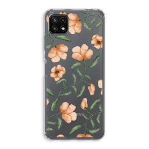 CaseCompany Peachy flowers: Samsung Galaxy A22 5G Transparant Hoesje