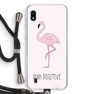 CaseCompany Pink positive: Samsung Galaxy A10 Transparant Hoesje met koord