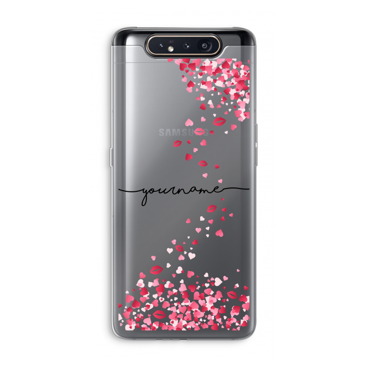 CaseCompany Hartjes en kusjes: Samsung Galaxy A80 Transparant Hoesje