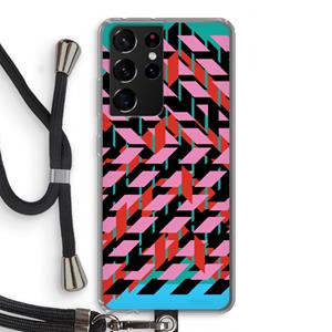 CaseCompany Skew Blush 2: Samsung Galaxy S21 Ultra Transparant Hoesje met koord