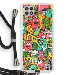 CaseCompany Vexx City: Samsung Galaxy A22 4G Transparant Hoesje met koord
