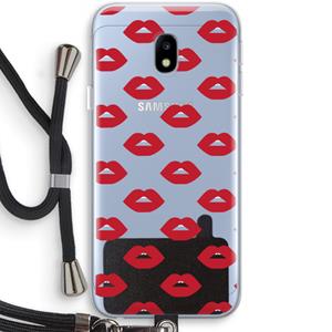 CaseCompany Lips: Samsung Galaxy J3 (2017) Transparant Hoesje met koord