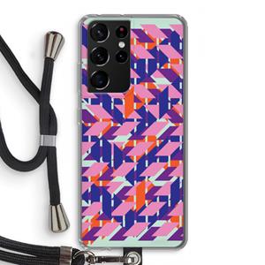 CaseCompany Skew Blush 3: Samsung Galaxy S21 Ultra Transparant Hoesje met koord
