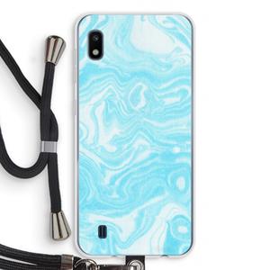 CaseCompany Waterverf blauw: Samsung Galaxy A10 Transparant Hoesje met koord
