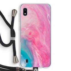 CaseCompany Roze explosie: Samsung Galaxy A10 Transparant Hoesje met koord