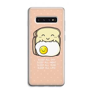 CaseCompany Sleep All Day: Samsung Galaxy S10 4G Transparant Hoesje
